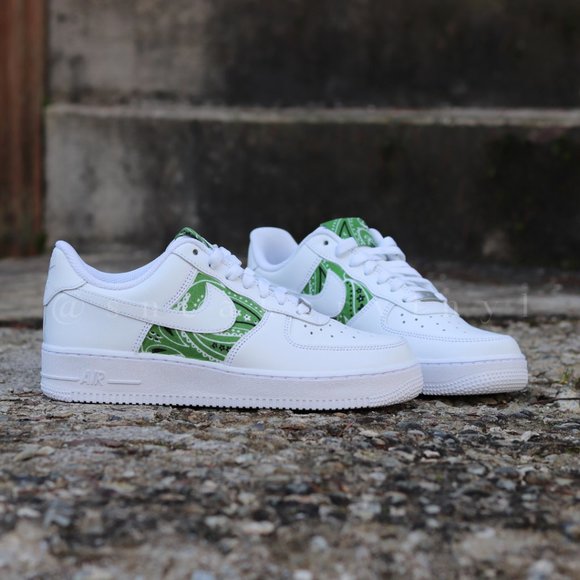 Nike Air Force 1 Low Green Apple Bandana Custom NWT - Picture 3 of 11